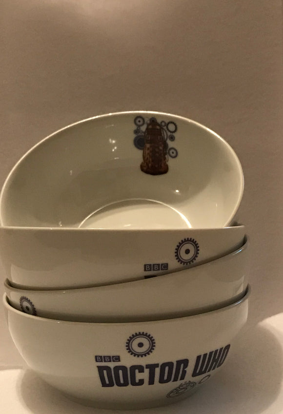 Doctor Who 6.5-Inch Ceramic Bowls, 4-Piece Set