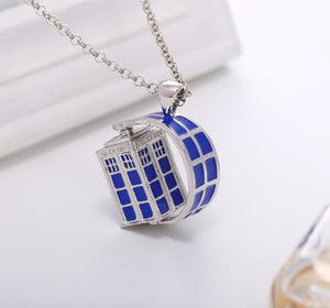 Doctor Who Necklace Rotating Tardis Necklace.