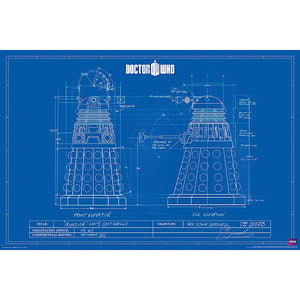 Doctor Who Poster Dalek Blue Print